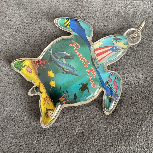 Puerto Rico turtle marine life keychain accessory - Picture 3 of 15